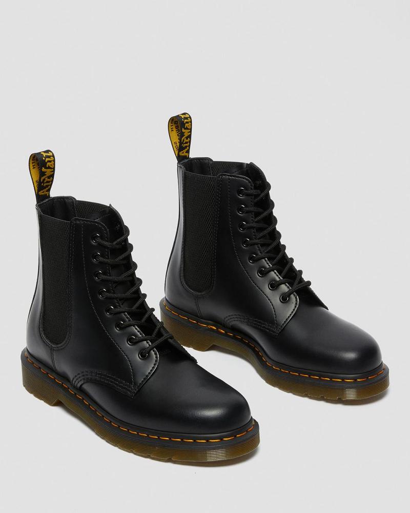 Black Men's Dr Martens 1460 Harper Smooth Leather Lace Up Boots | CA 515KOR